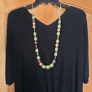 Chico's Gold Tone Chunky Bead Necklace